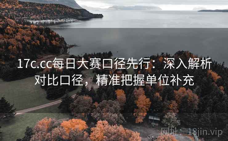 17c.cc每日大赛口径先行:深入解析对比口径,精准把握单位补充