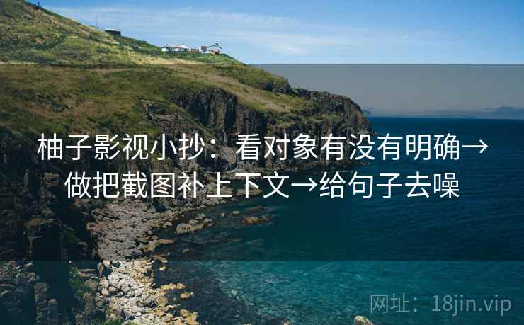 柚子影视小抄：看对象有没有明确→做把截图补上下文→给句子去噪