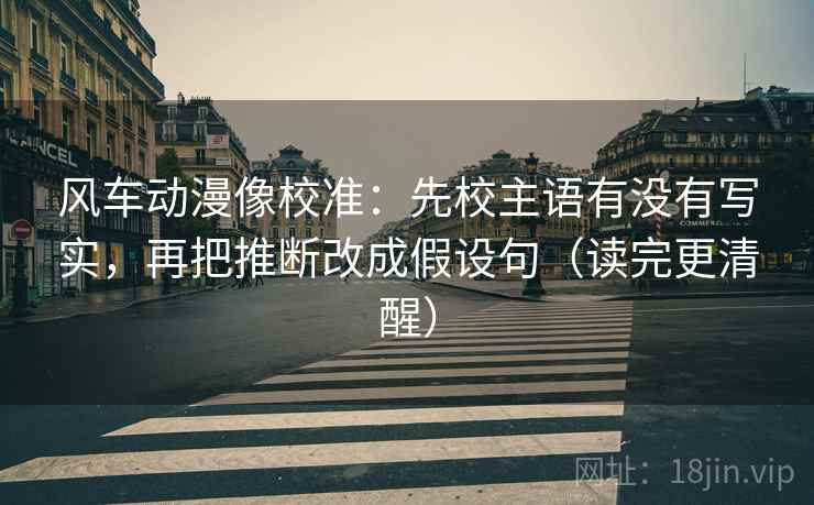 风车动漫像校准：先校主语有没有写实，再把推断改成假设句（读完更清醒）