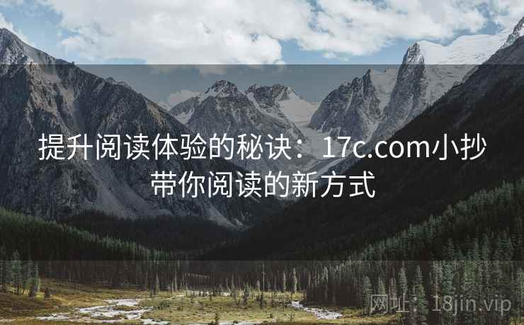 提升阅读体验的秘诀:17c.com小抄带你阅读的新方式